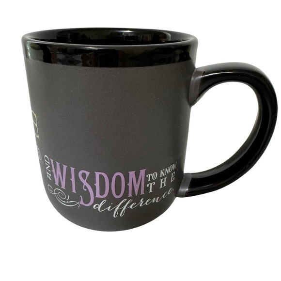 NWOT 12 Step Serenity Prayer Inspirational Black Ceramic Mug 16 oz - Picture 3 of 7